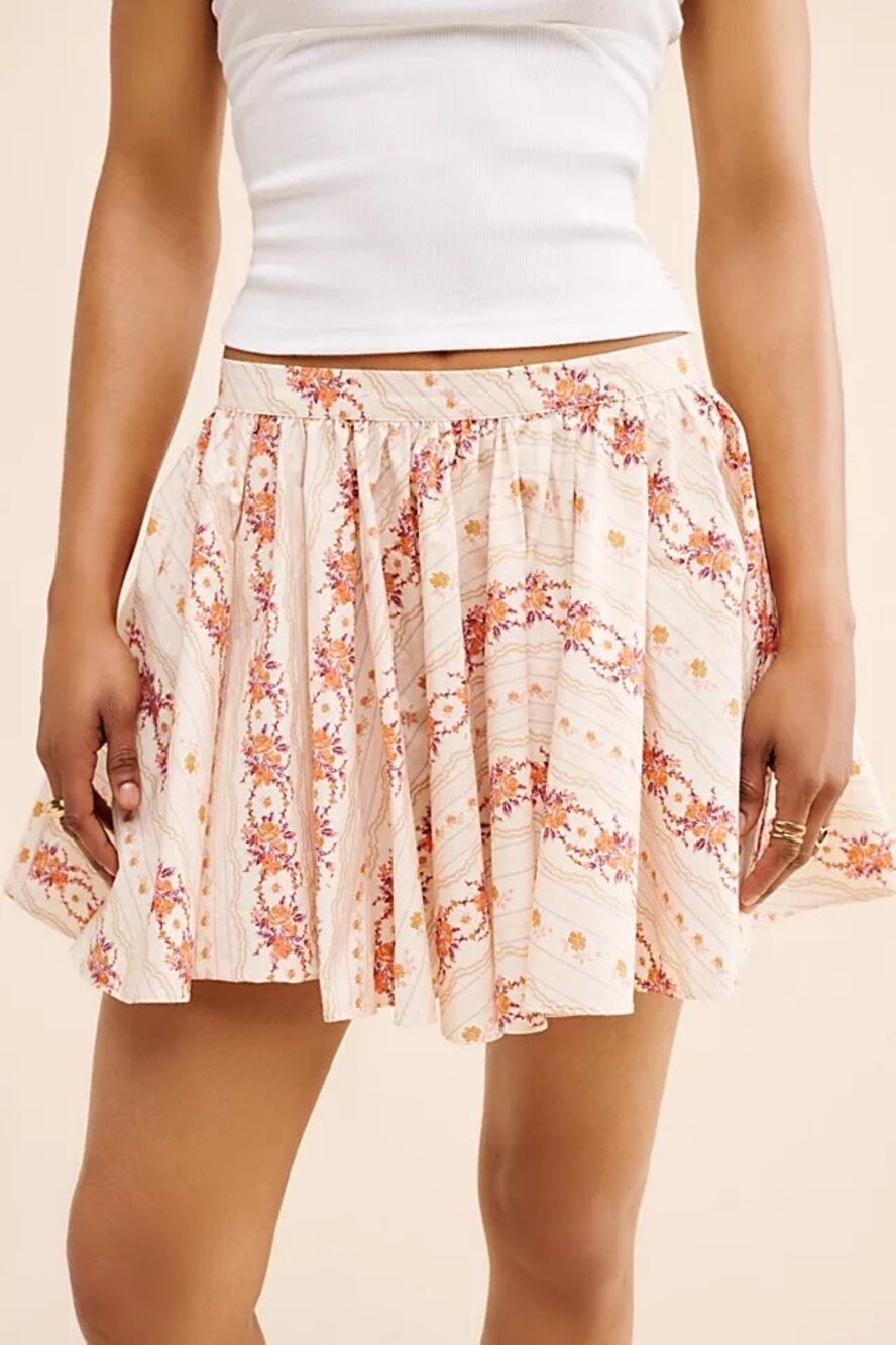 Free People Gaia Floral Skater Mini Skirt Women's Size Small